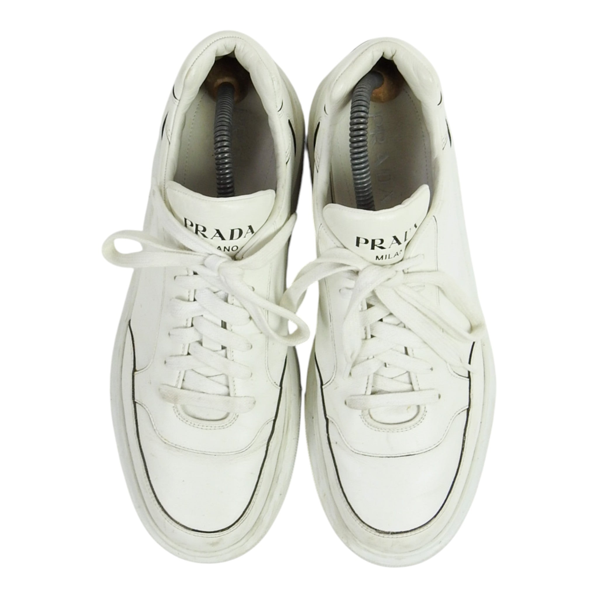 Prada White Leather Sneakers Size 11