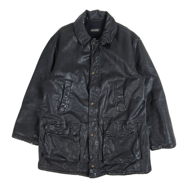 Giorgio Armani Leather Jacket Size 52
