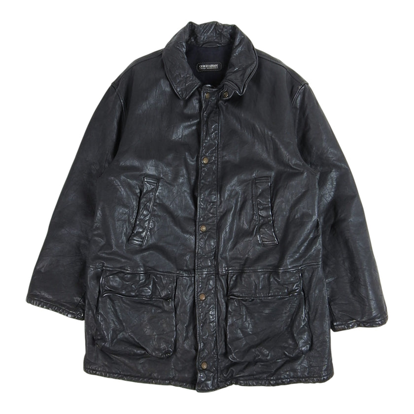 Giorgio Armani Leather Jacket Size 52