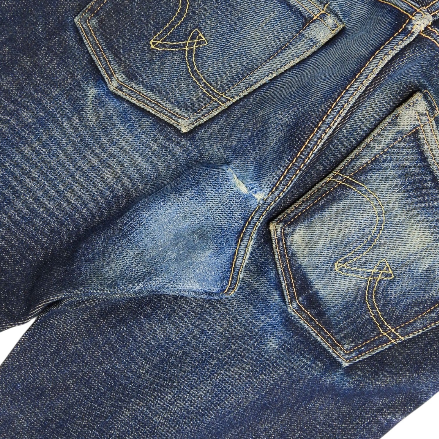 Iron Heart Faded Dark Wash 21 oz. Selvedge Jeans Size 32