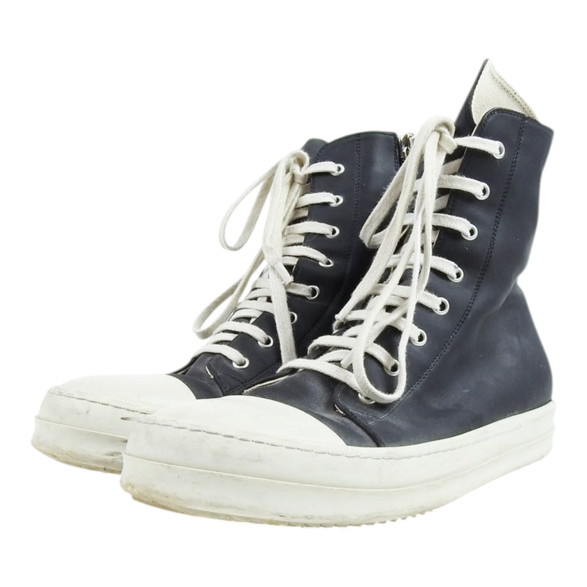 Rick Owens DRKSHDW Black Leather Ramones Size 43