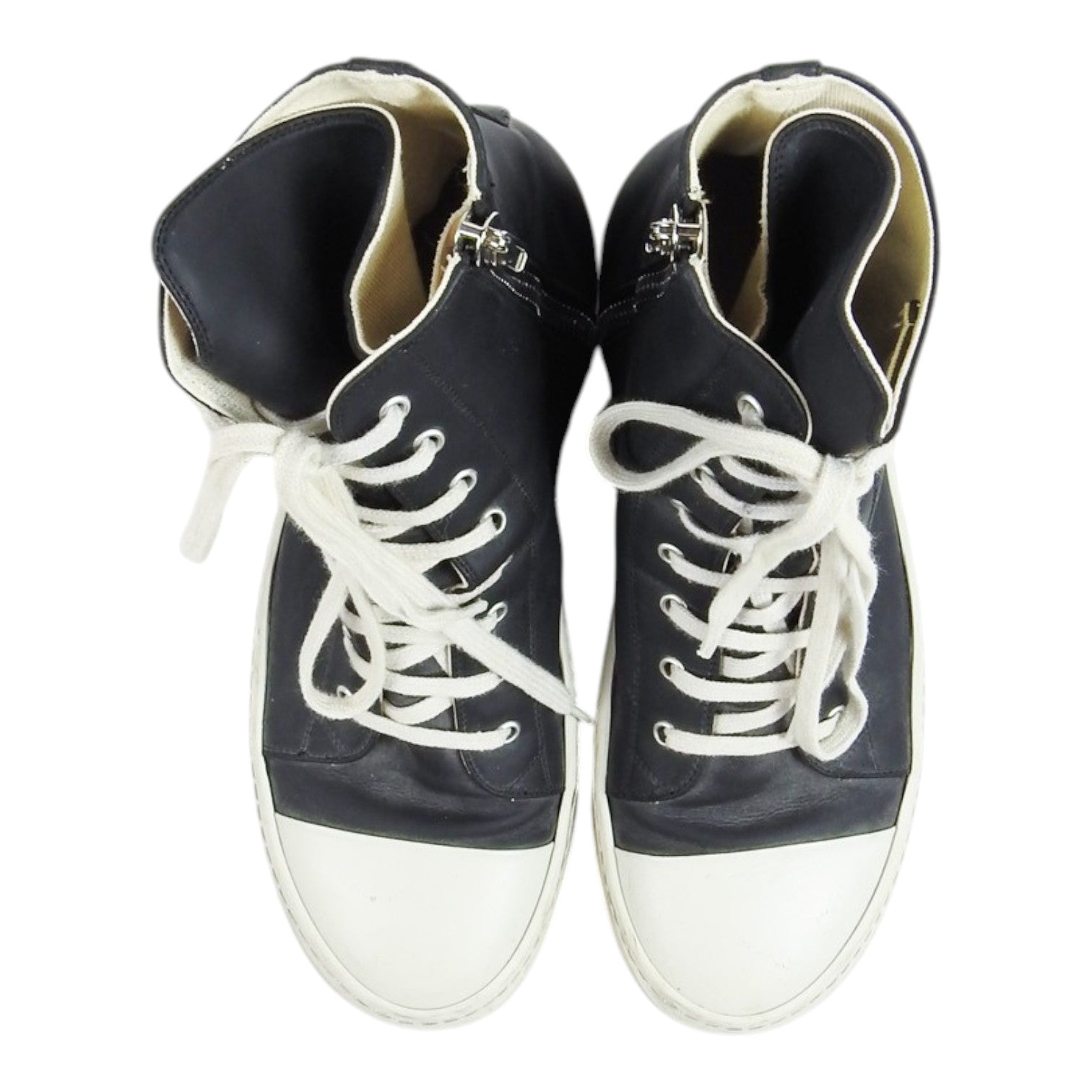 Rick Owens DRKSHDW Black Leather Ramones Size 43