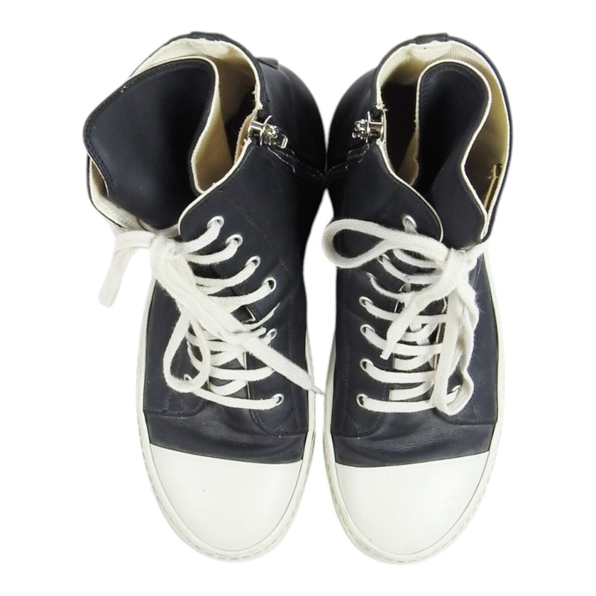 Rick Owens DRKSHDW Black Leather Ramones Size 43