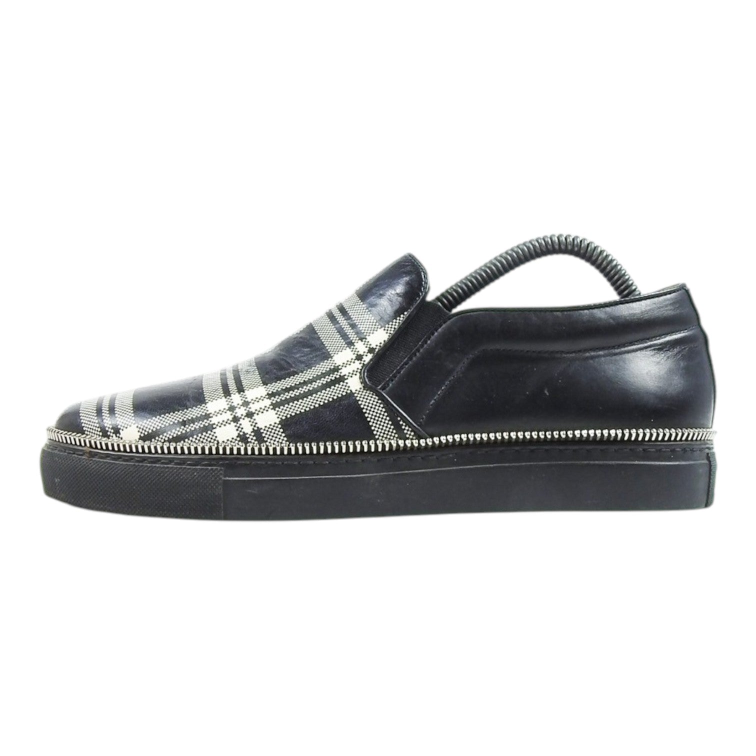 Alexander McQueen Plaid Leather Slip-On Shoes Size 41