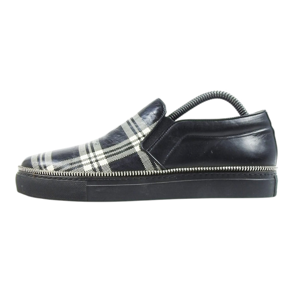 Alexander McQueen Plaid Leather Slip-On Shoes Size 41