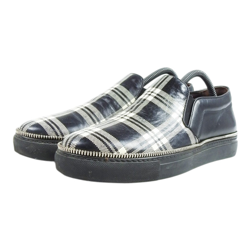 Alexander McQueen Plaid Leather Slip-On Shoes Size 41