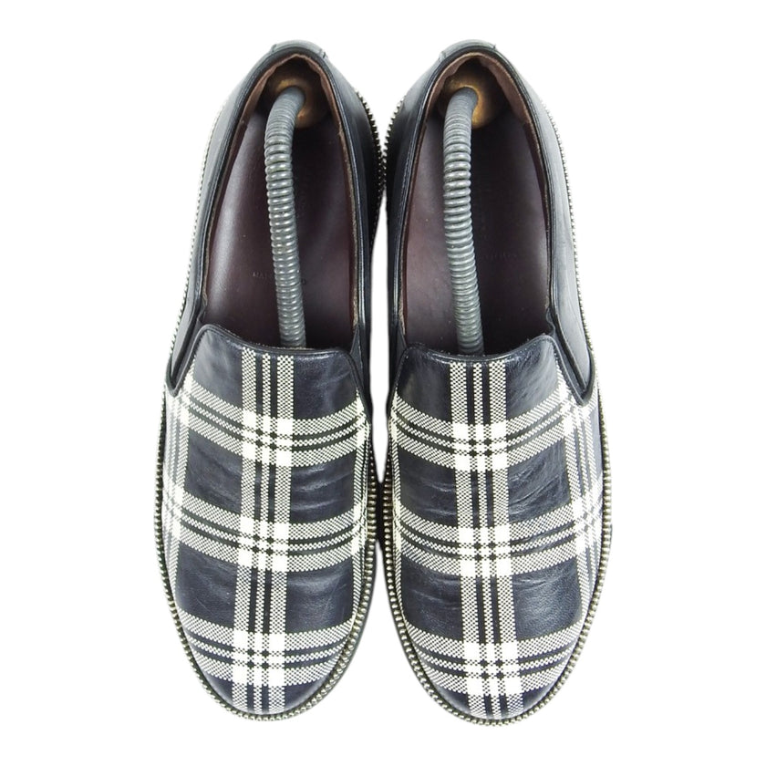Alexander McQueen Plaid Leather Slip-On Shoes Size 41