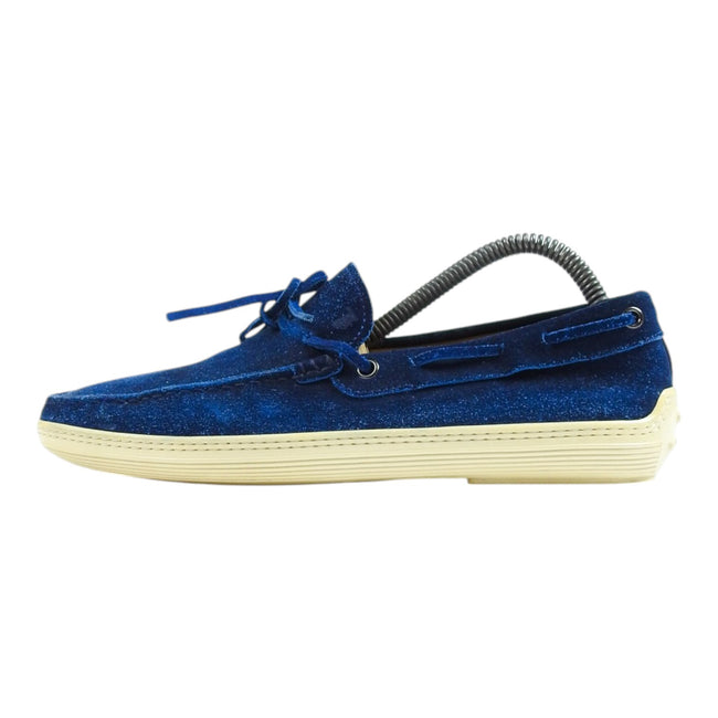 Tod's Blue Suede Moccasins Size 8.5