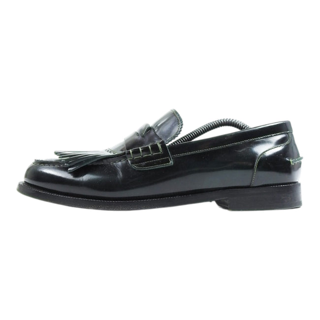 Burberry Dark Green Fringe Loafers Size 45.5