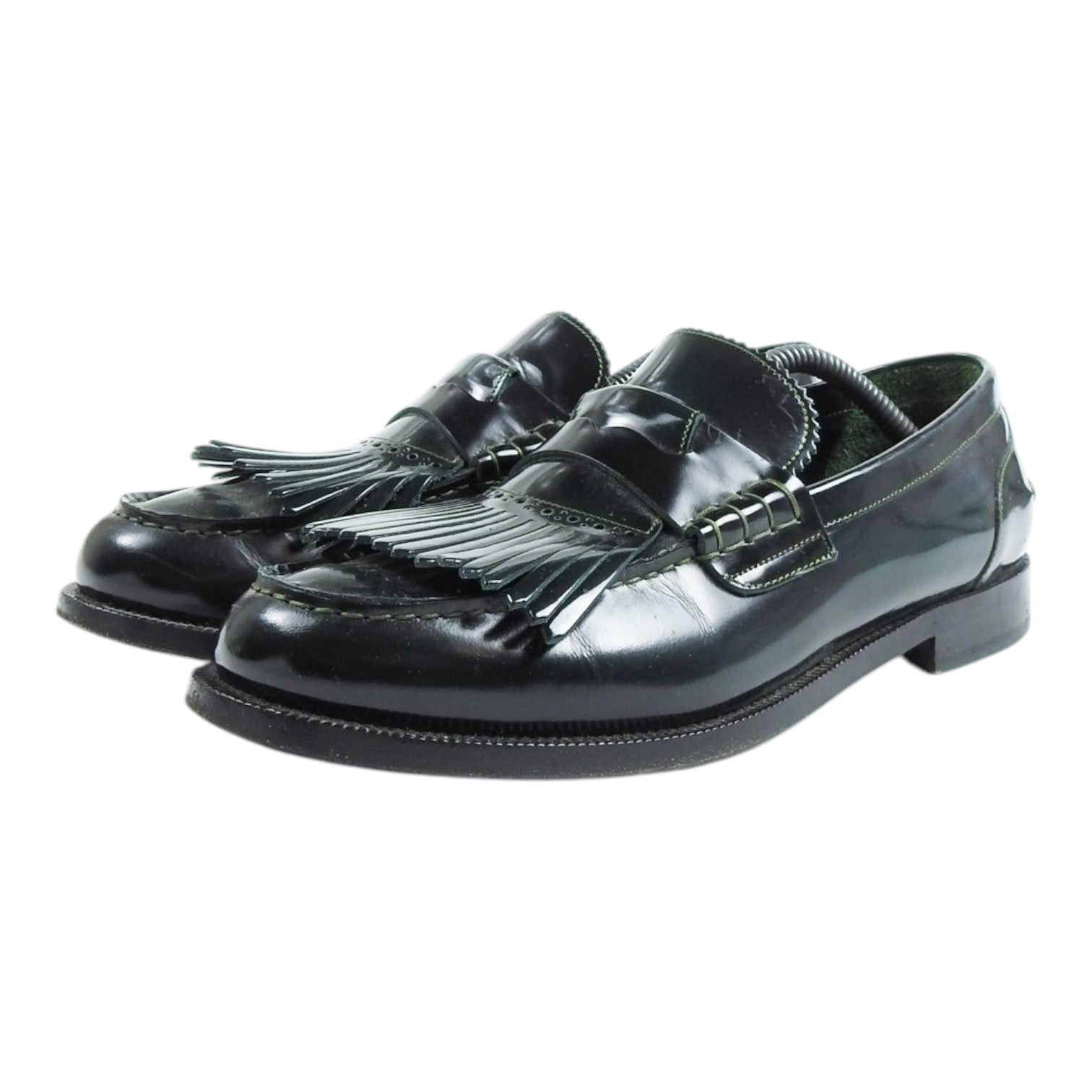Burberry Dark Green Fringe Loafers Size 45.5