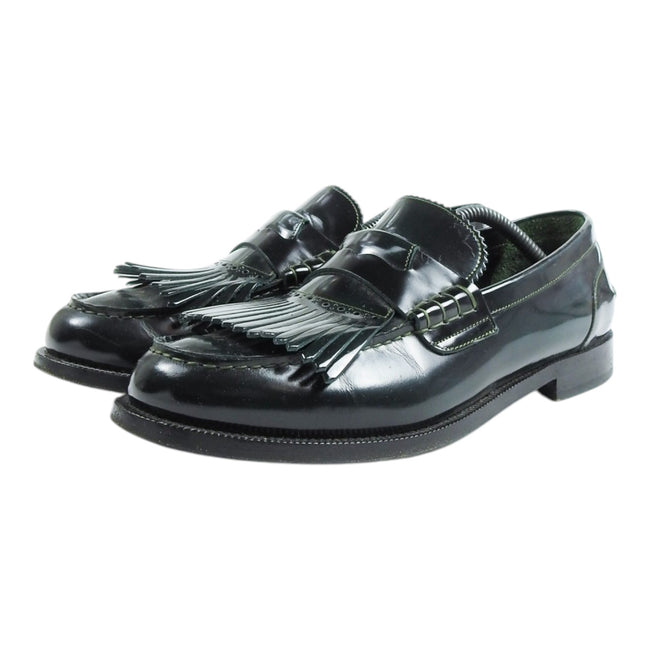 Burberry Dark Green Fringe Loafers Size 45.5