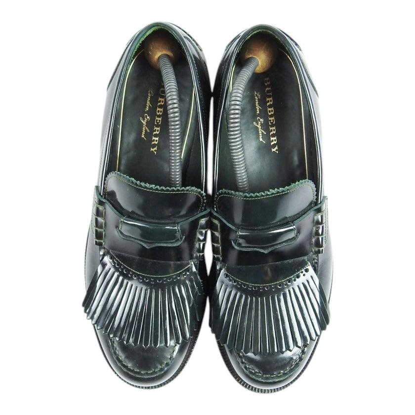 Burberry Dark Green Fringe Loafers Size 45.5