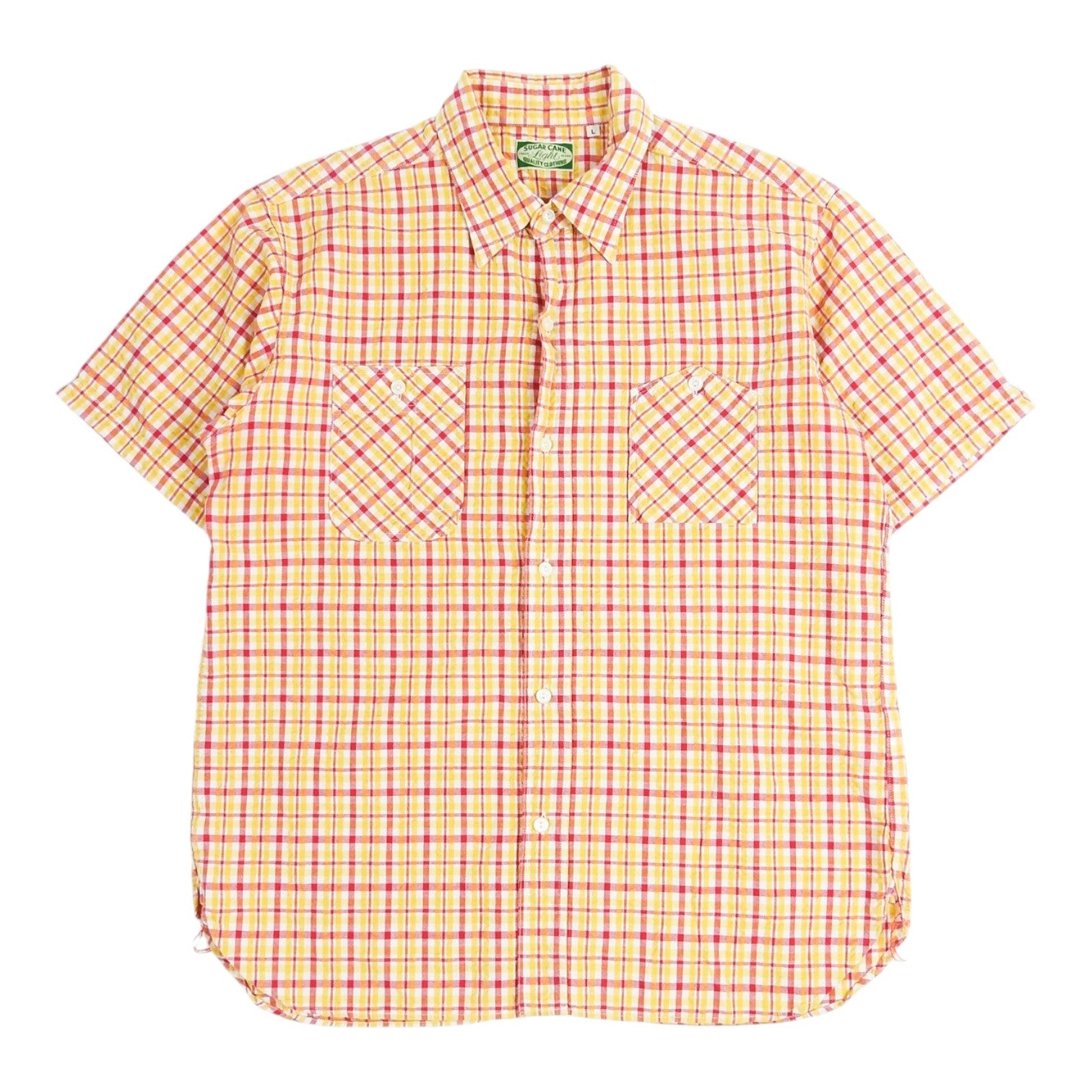 Sugar Cane Red/Yellow Check SS Shirt Size Large
