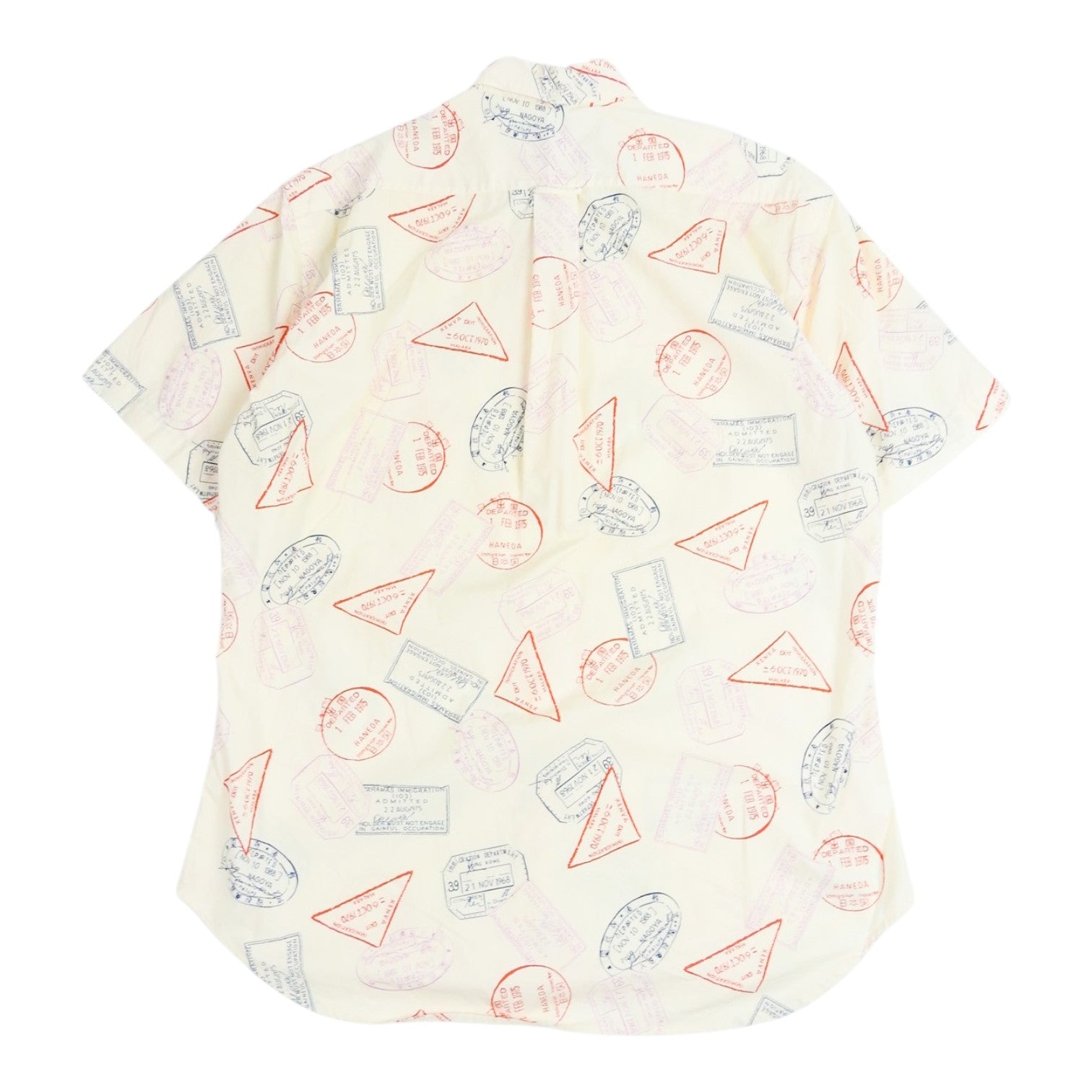 Gitman Bro's SS Passport Stamp Shirt Size Large