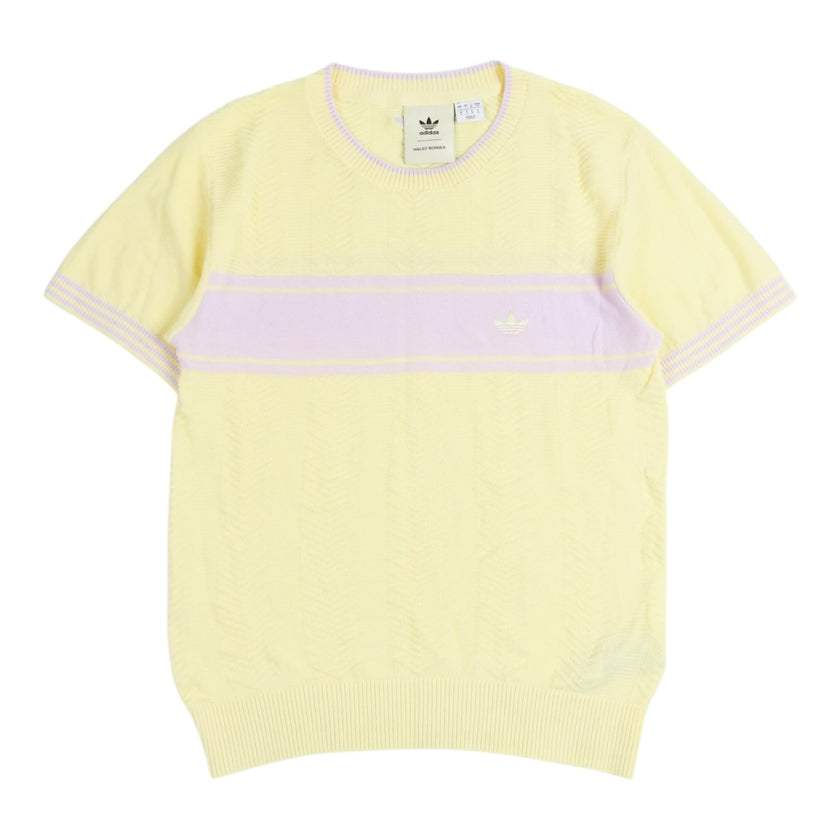 Adidas x Wales Bonner Yellow Knit SS Shirt Size Small