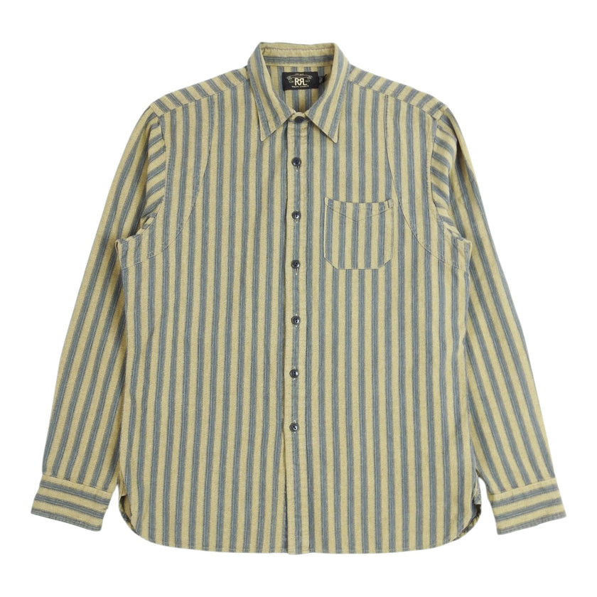 Double RL Striped Flannel Shirt Size Large