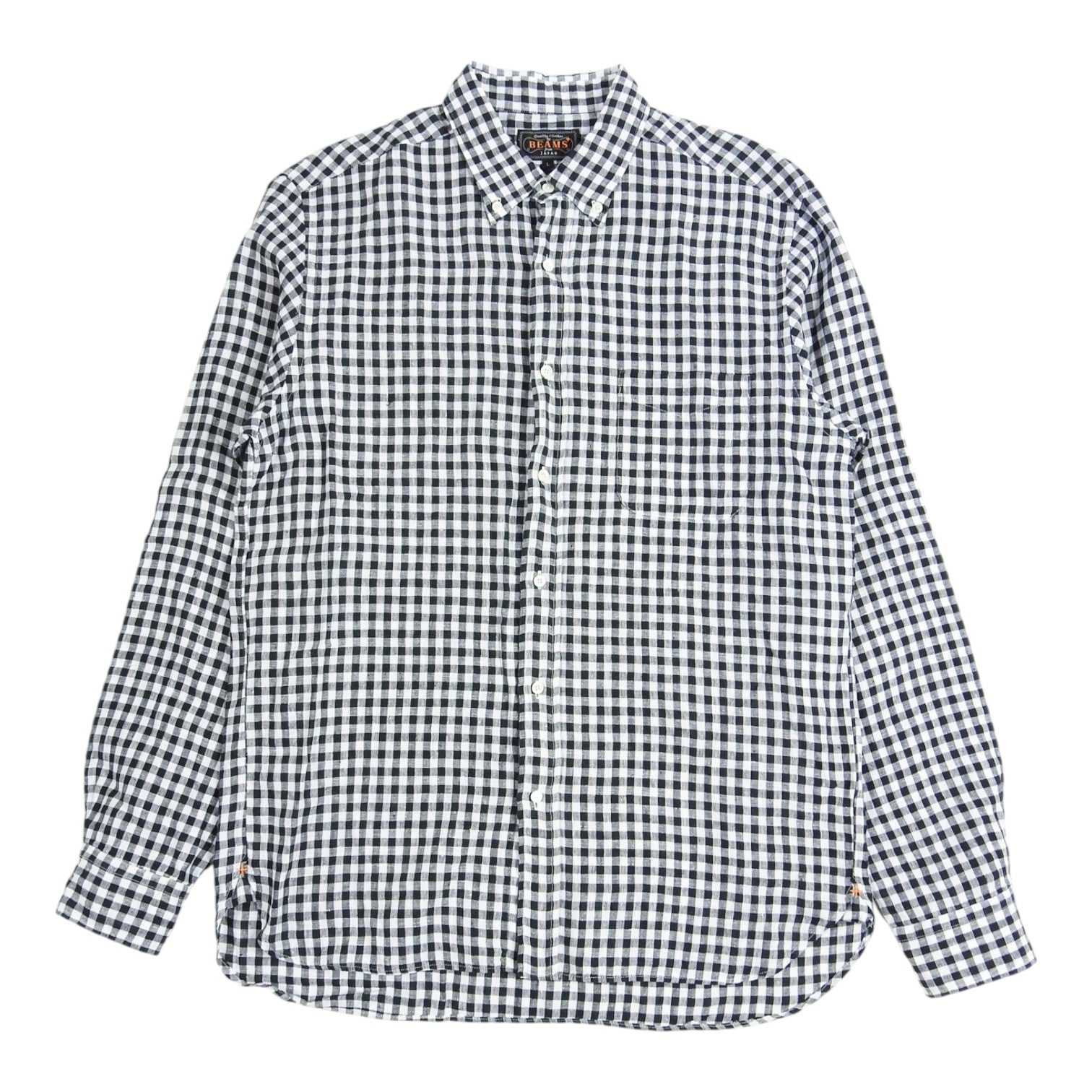 Beams Black/White Check Linn Shirt Size Large