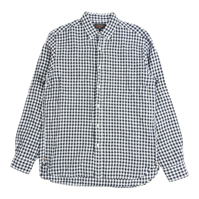 Beams Black/White Check Linn Shirt Size Large