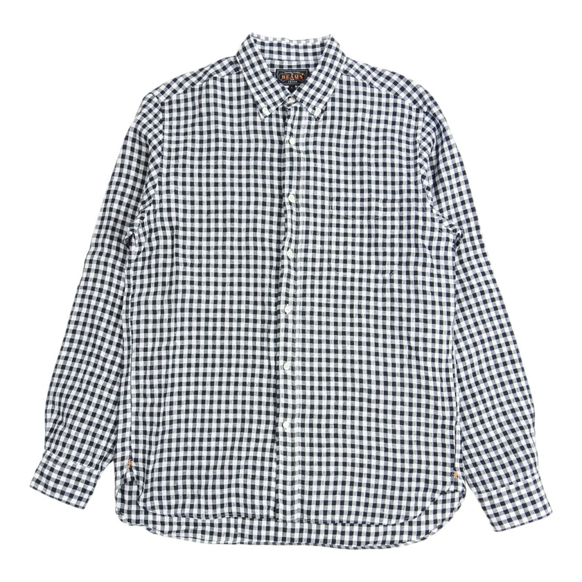 Beams Black/White Check Linn Shirt Size Large