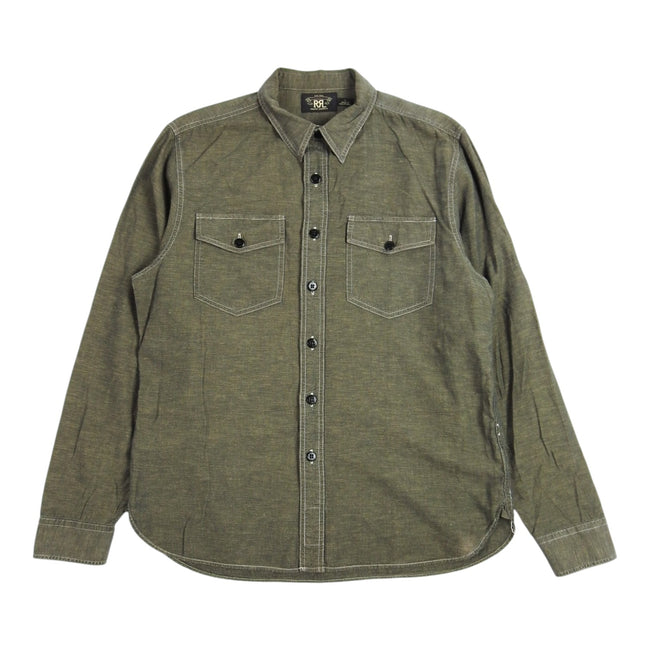 Double RL Grey/Brown LS Shirt Size Large