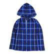 Issey Miyake Blue Plaid Zipper Hoodie Size Medium