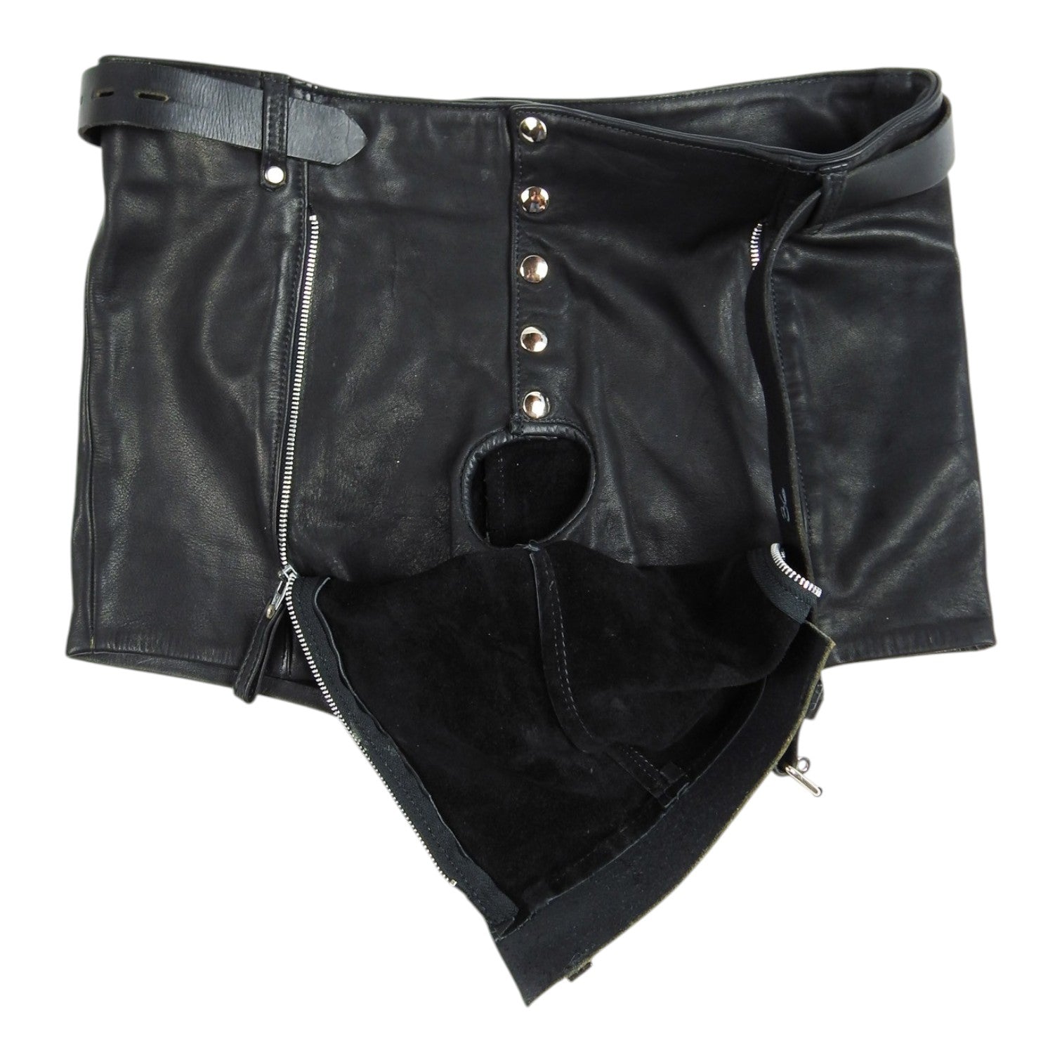 Northbound Leather Peakaboo Zip Leather Shorts Size 36
