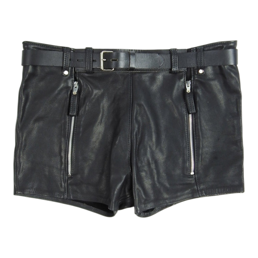 Northbound Leather Peakaboo Zip Leather Shorts Size 36