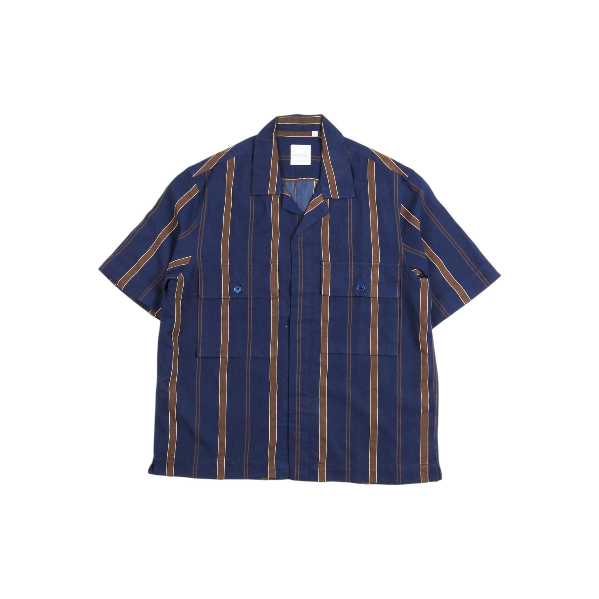 Paul Smith Blue/Brown Stripe SS Shirt Size Medium