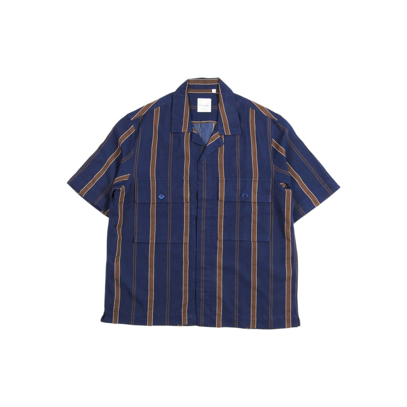 Paul Smith Blue/Brown Stripe SS Shirt Size Medium
