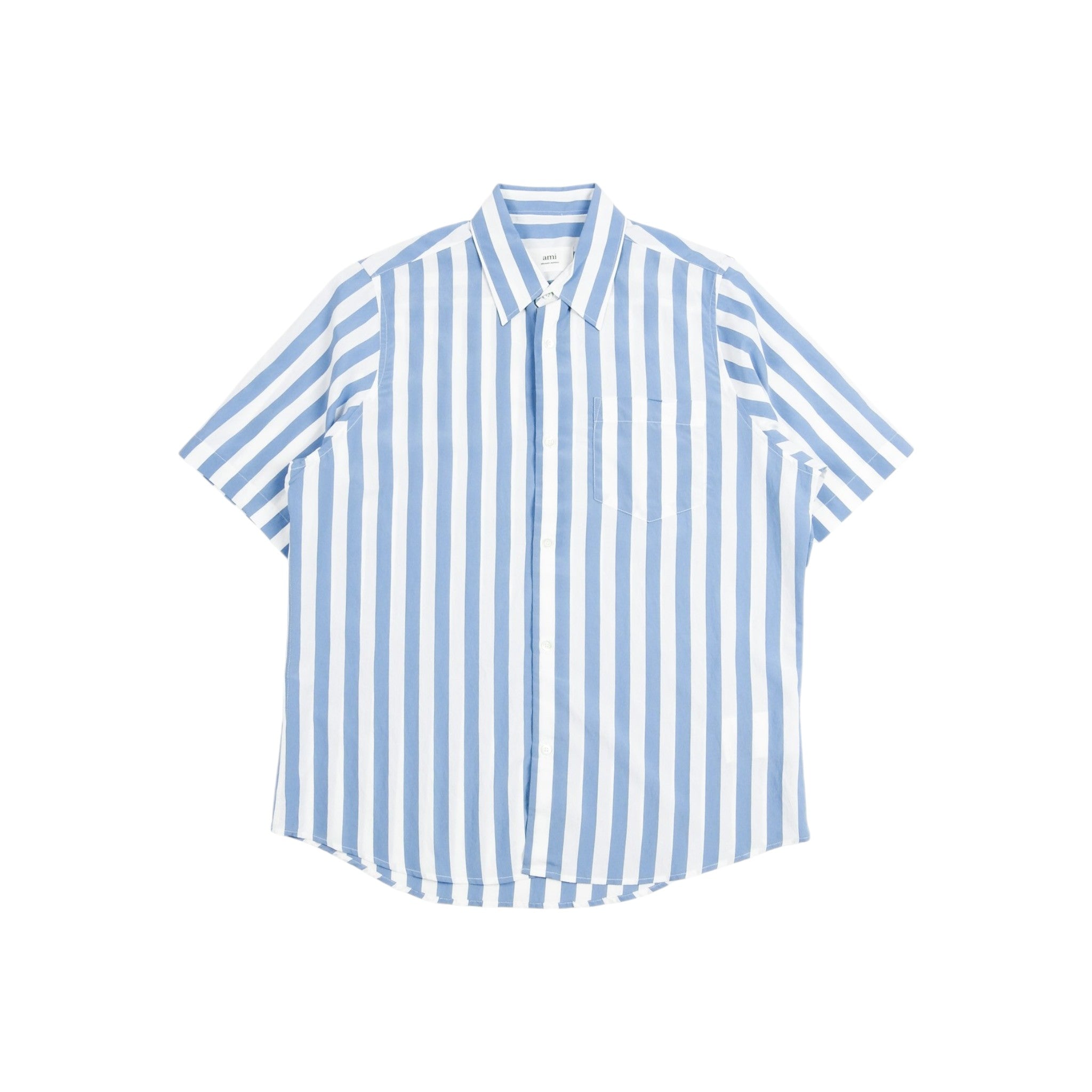 AMI Blue Striped SS Shirt Size 37