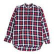 Barena Blue/Red/White Check Collarless Polo Shirt Size 48