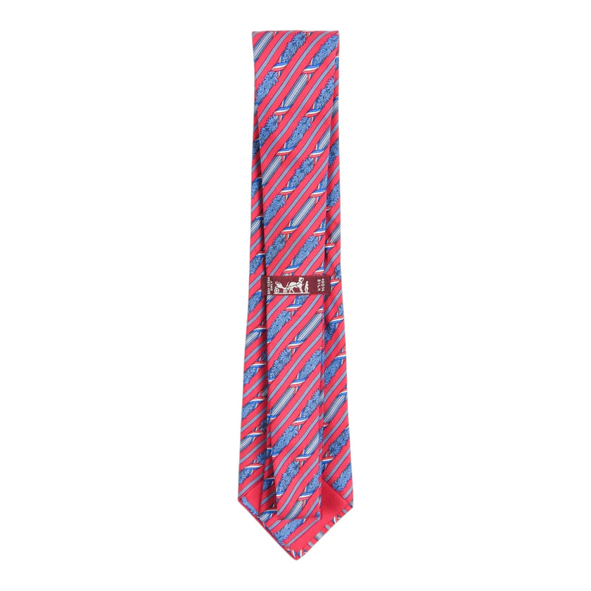 Hermes Red/Blue Striped Fauna Tie