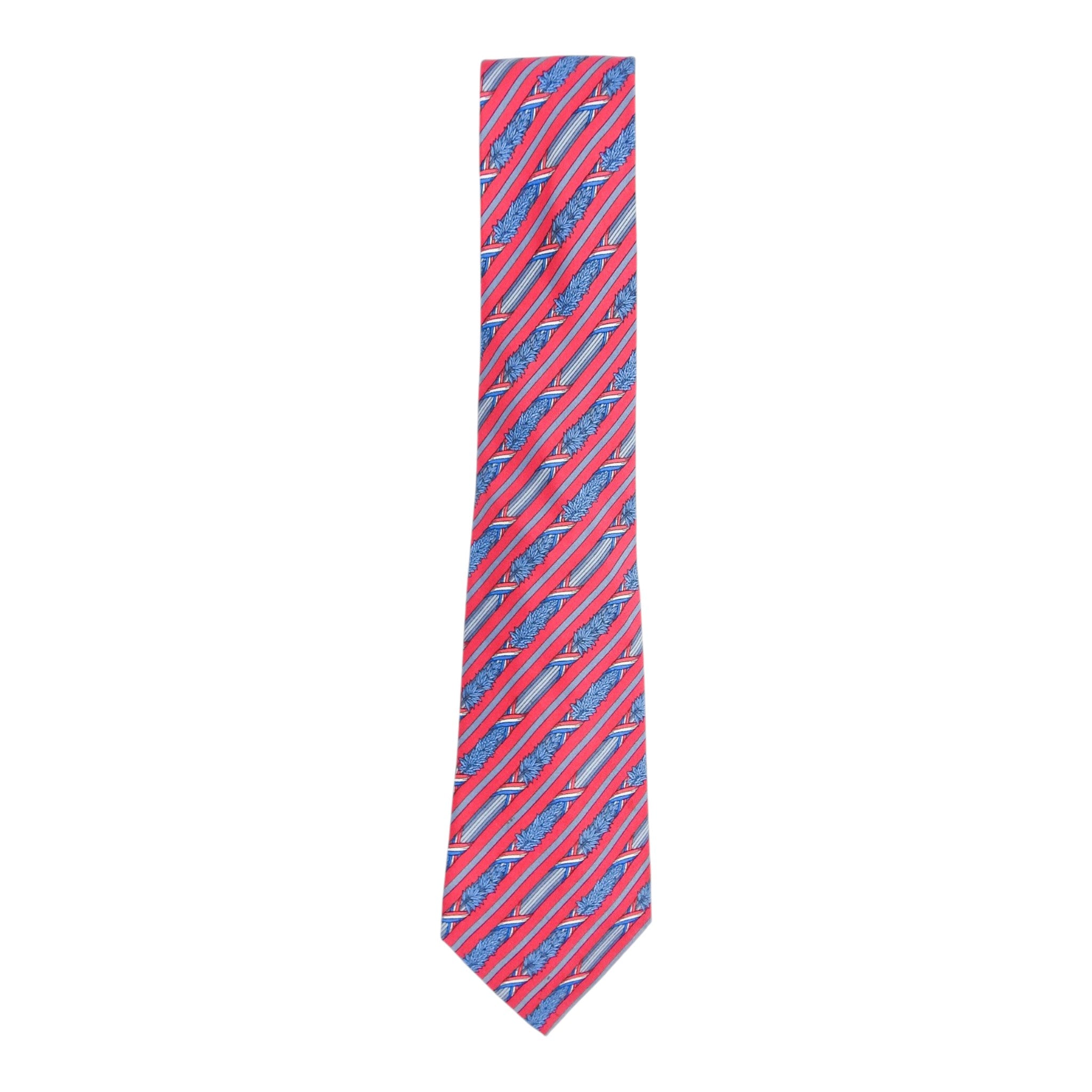 Hermes Red/Blue Striped Fauna Tie