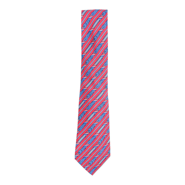 Hermes Red/Blue Striped Fauna Tie