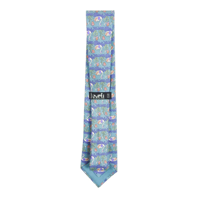 Hermes Teal Swan Tie