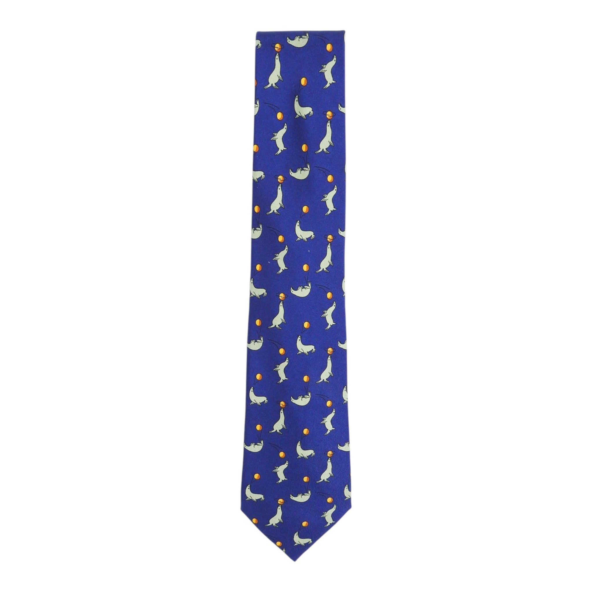 Hermes Navy Seal Tie