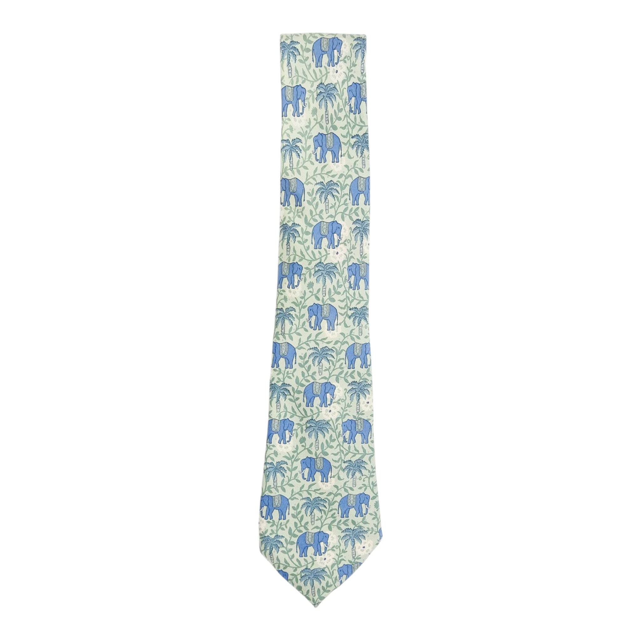 Hermes Green Elephant Tie