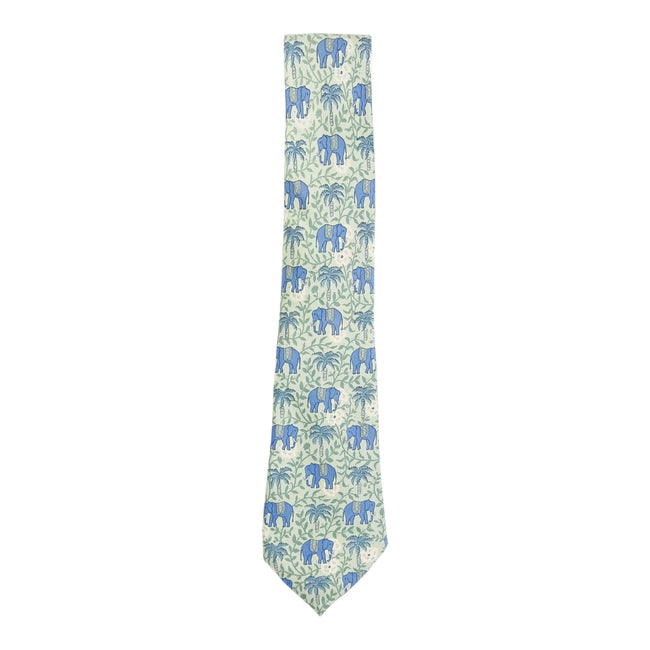 Hermes Green Elephant Tie