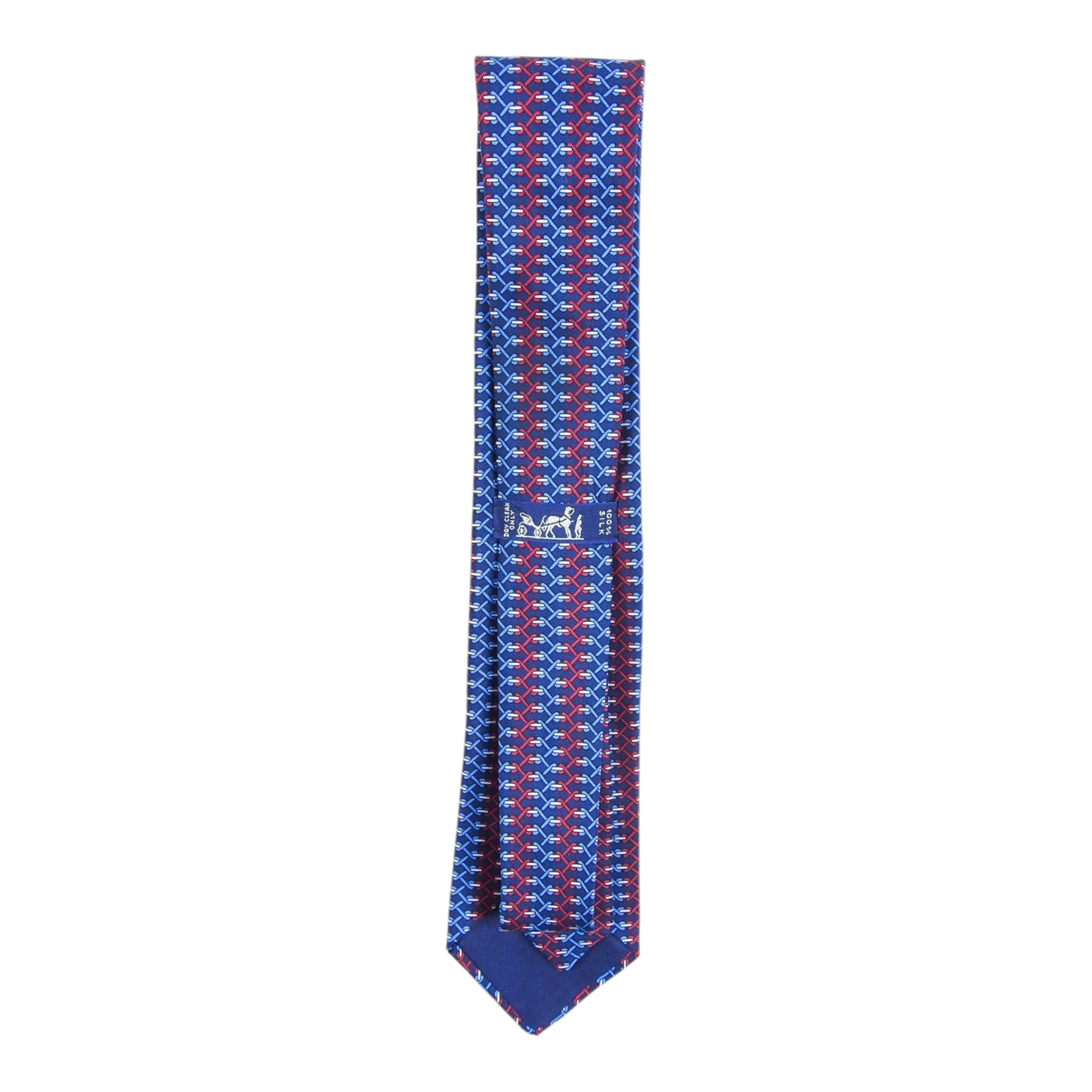 Hermes Blue/Red Thread Tie