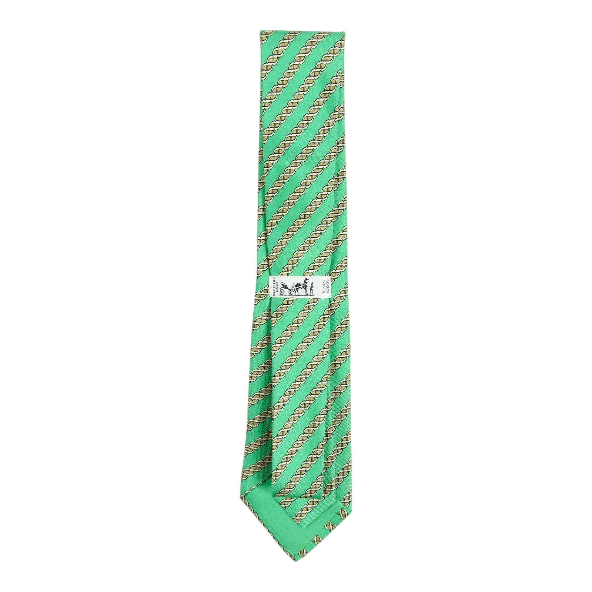 Hermes Green Helix Tie