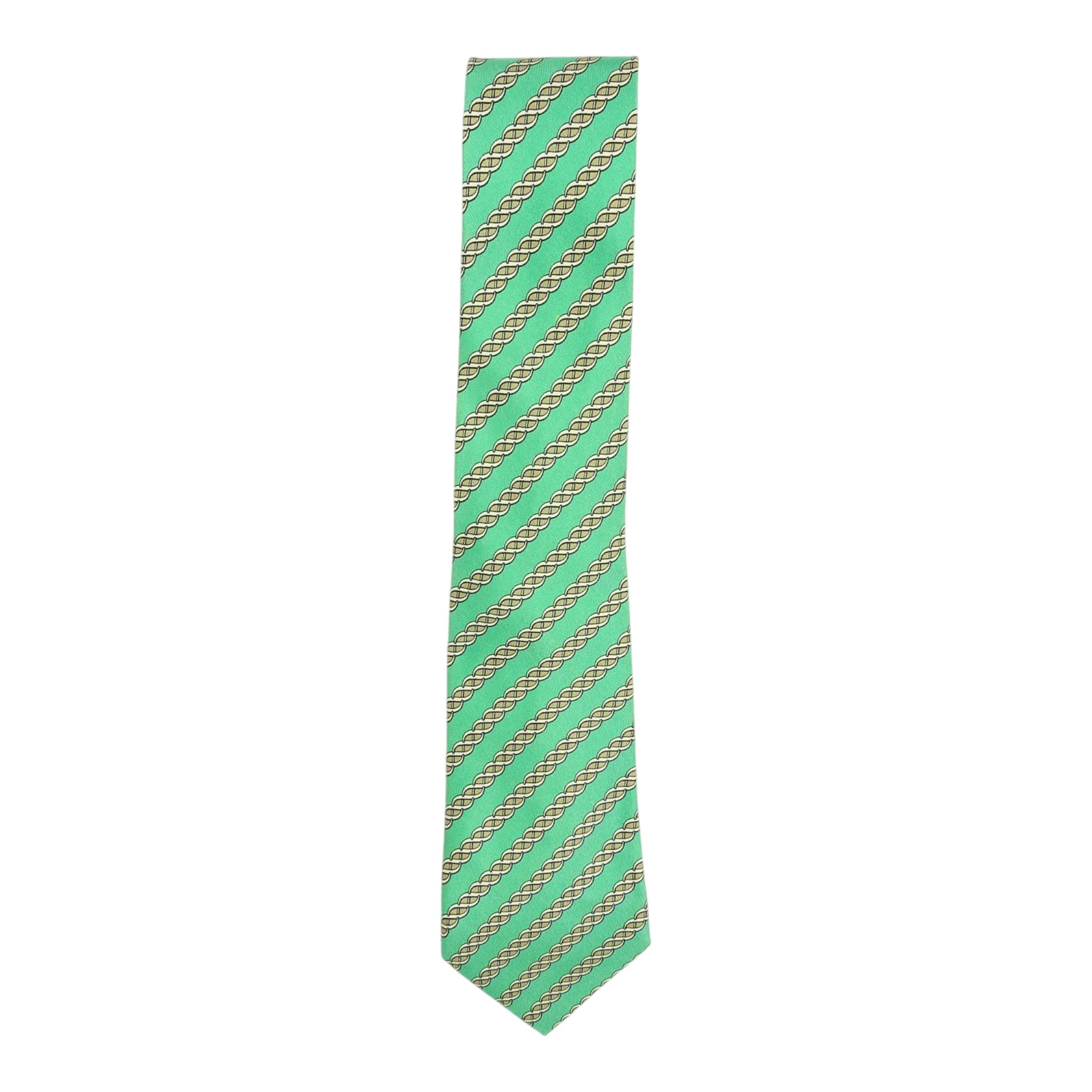 Hermes Green Helix Tie