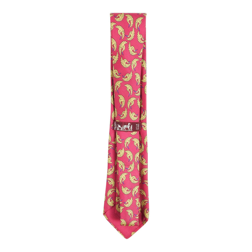 Hermes Red Crane Tie