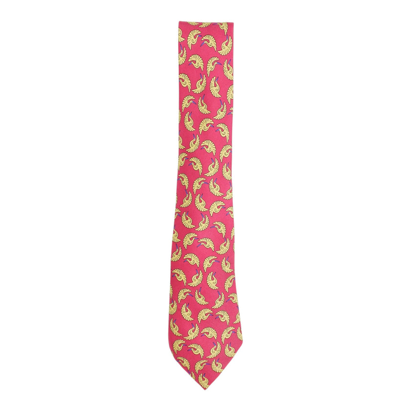 Hermes Red Crane Tie