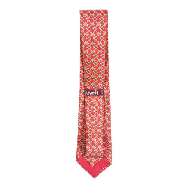 Hermes Red French Horn Tie