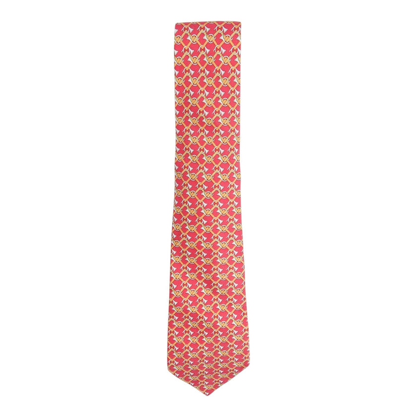 Hermes Red French Horn Tie