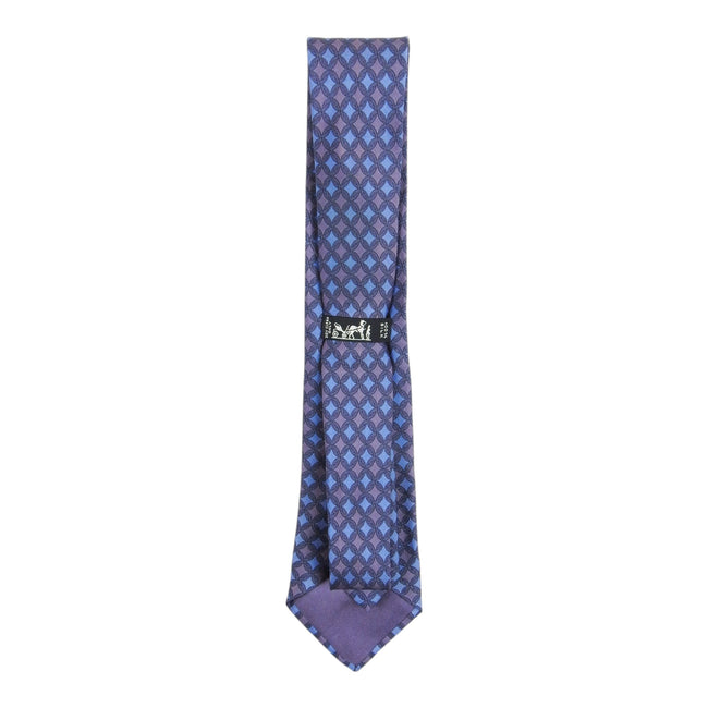 Hermes Blue/Purple Diamond Tie