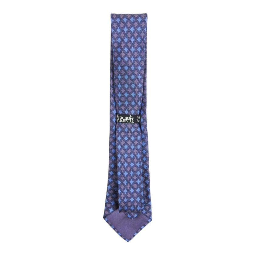 Hermes Blue/Purple Diamond Tie
