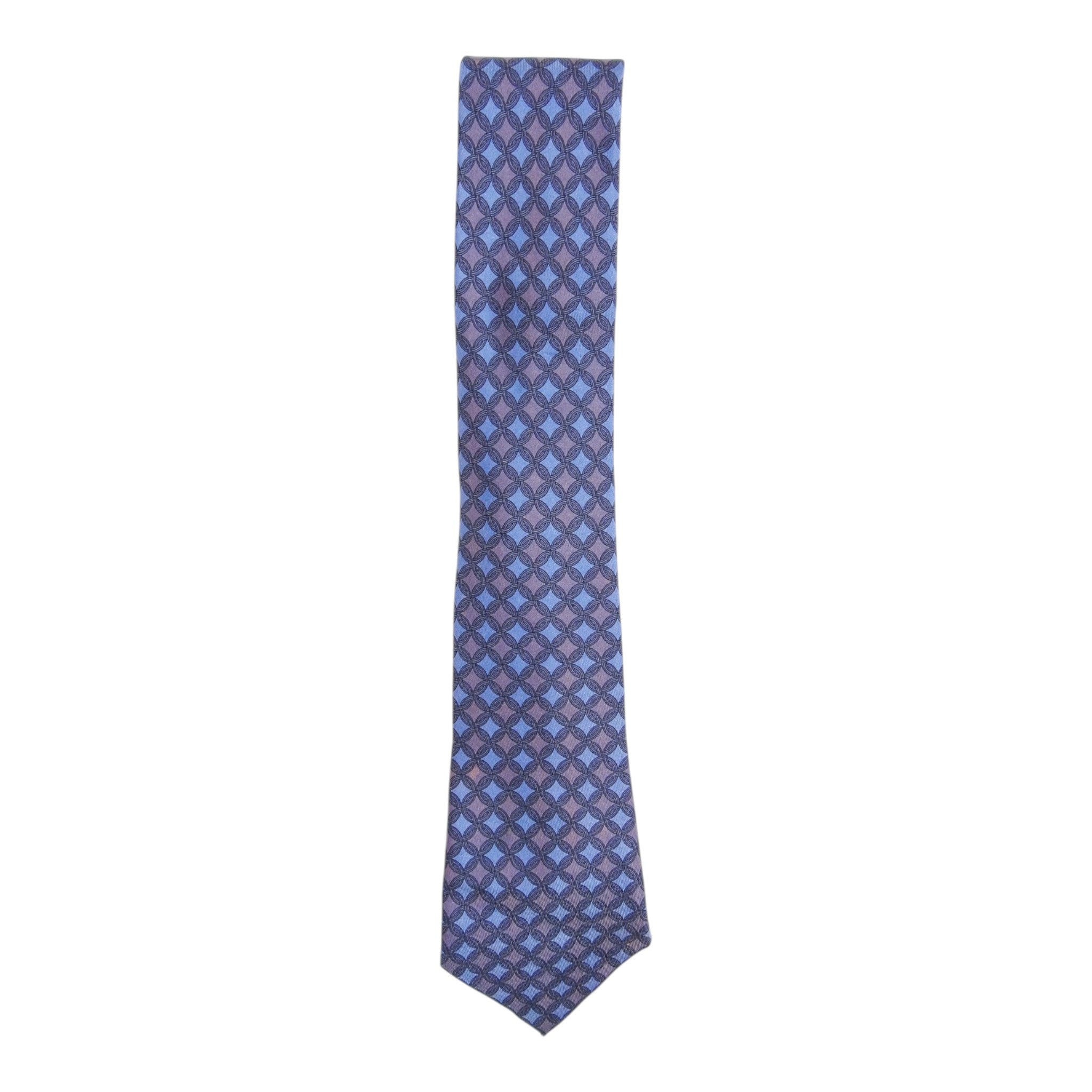 Hermes Blue/Purple Diamond Tie
