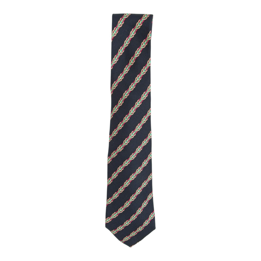 Hermes Black/Pink/Teal Stripe Tie