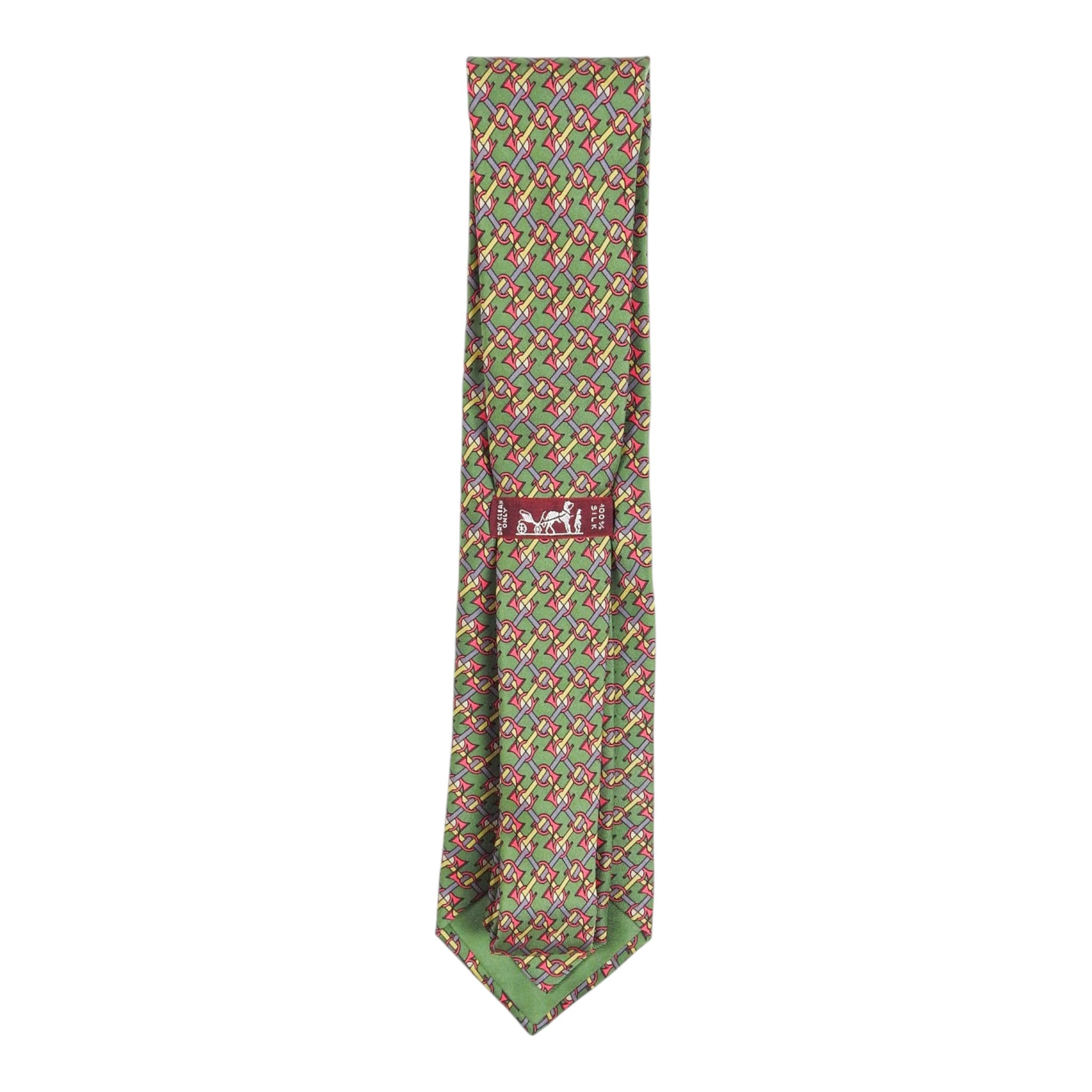 Hermes Green French Horn Tie